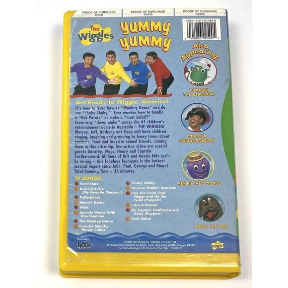 Lot 4 The Wiggles VHS Tapes Wiggly Safari Yummy Yummy Wiggle Time TESTED Work - Picture 7 of 13